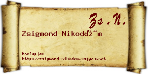 Zsigmond Nikodém névjegykártya